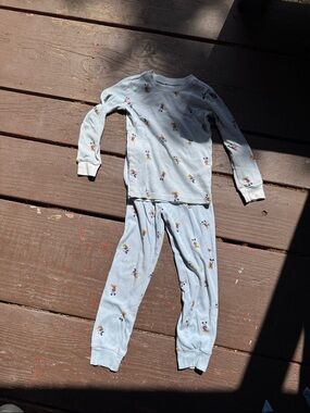 Janie and Jack Light Blue Character-Print Pajama Set